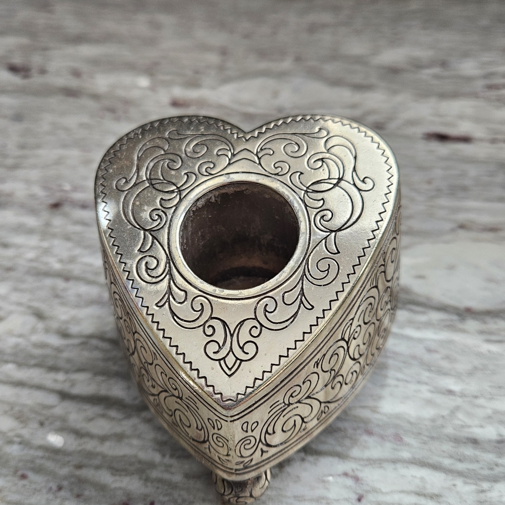 Brighton Silver Heart Candle Holder